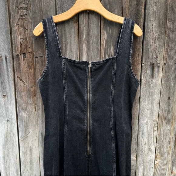 Abercrombie & Fitch Denim Midi Maxi Dress Black Wash  L - Picture 11 of 16